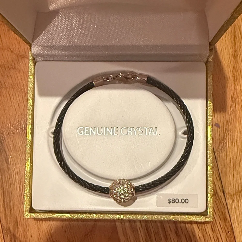 Stainless Steel Bracelet with Genuine Crystal - Picture 2 of 2